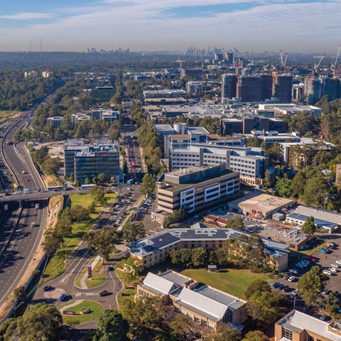 Aerial view of Macquarie Park