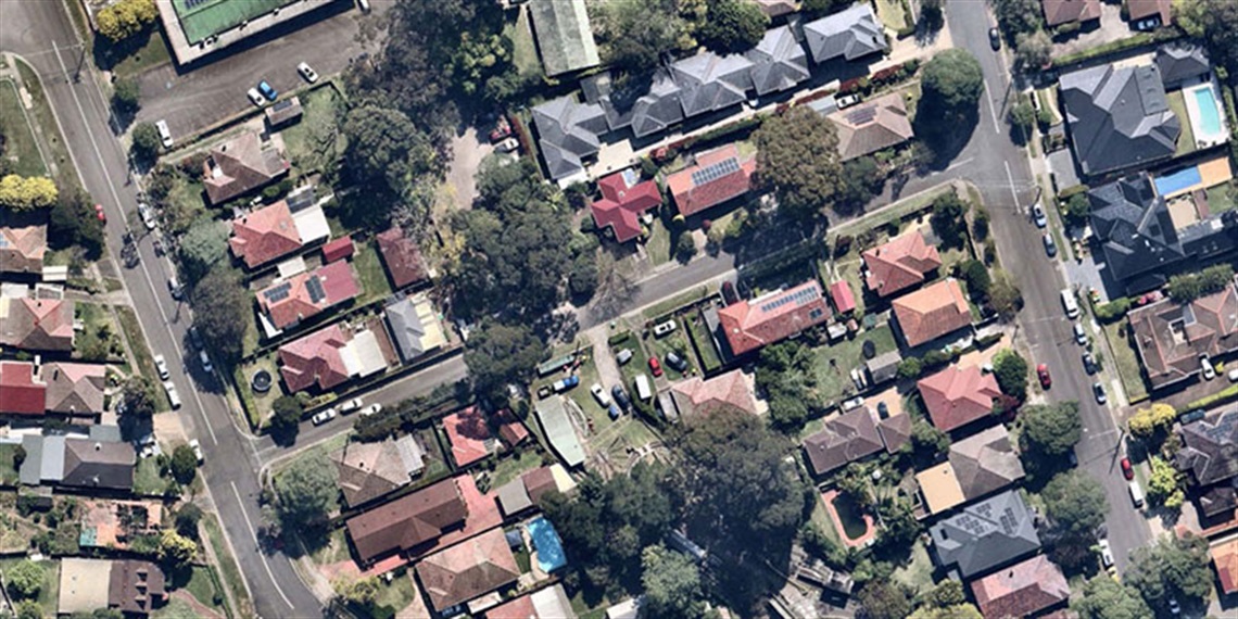 Aerial view of Park Avenue, West Ryde